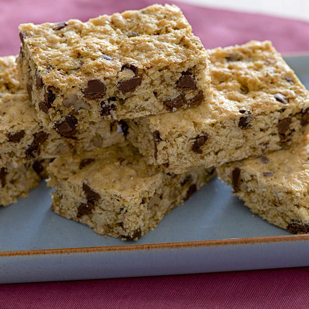 Chewy Choc-Oat Chip Bars