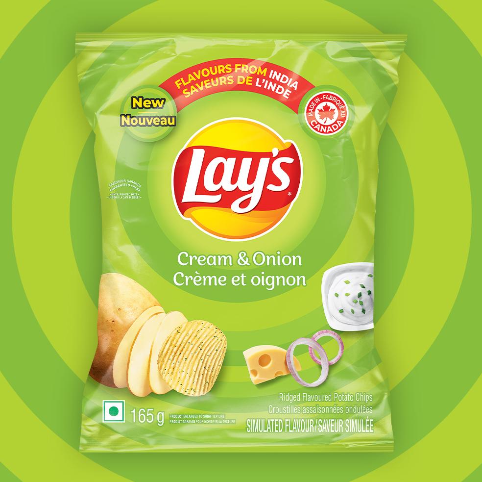 LAY'S Cream & Onion Ridged Flavoured Potato Chips