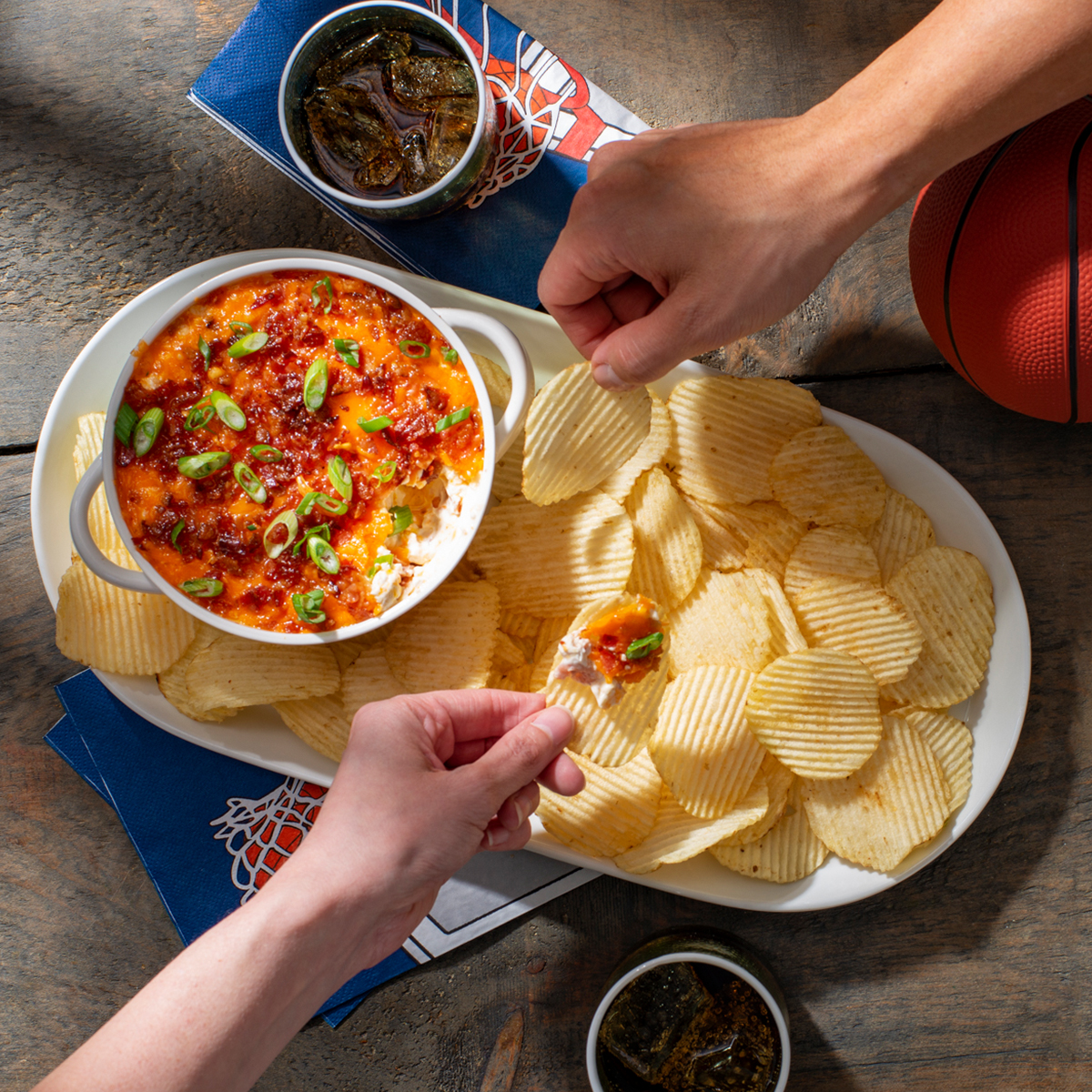  Ruffles<sup>®</sup> Warm Basketball Cheesy Bacon Dip