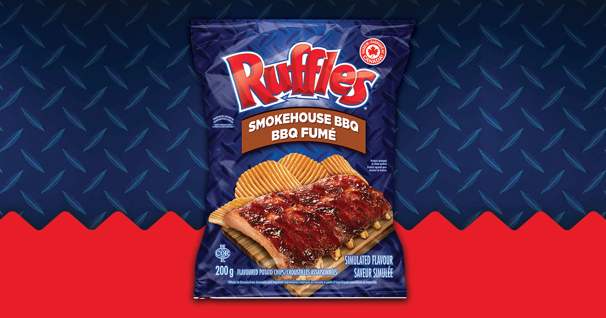 Ruffles Smokehouse Bbq Simulated Flavour Potato Chips 1651