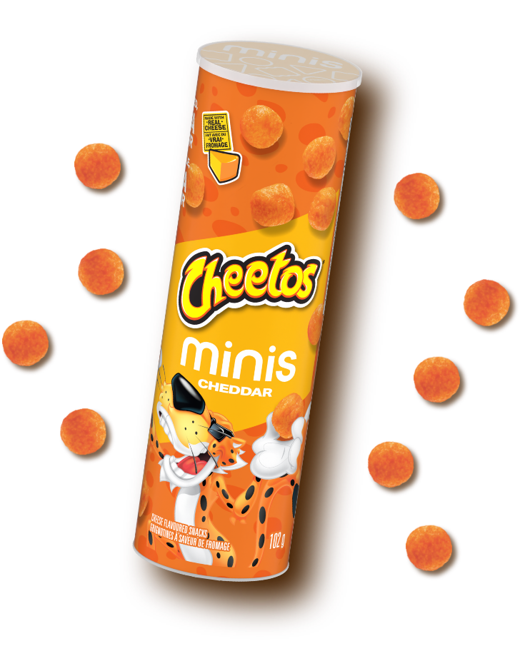 CHEETOS<sup>®</sup> <span>Minis Cheddar cheese</span> flavoured snacks