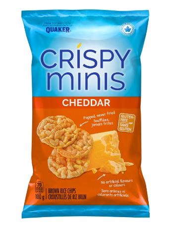 Quaker<sup>®</sup> Crispy Minis<sup>®</sup> Cheddar Flavour Brown Rice Chips