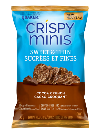 Quaker<sup>®</sup> Crispy Minis<sup>®</sup> Sweet & Thin Cocoa Crunch <br> Brown Rice Chips