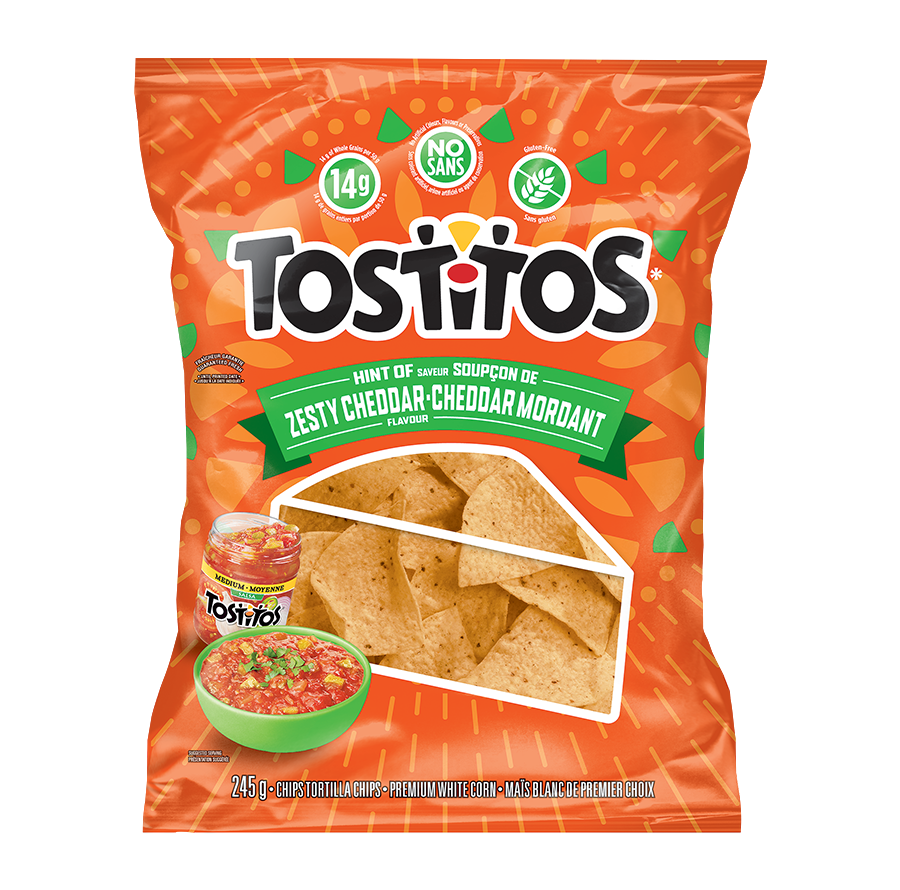 <span>Tostitos<sup>®</sup></span> Hint of Zesty Cheddar Flavour Tortilla Chips