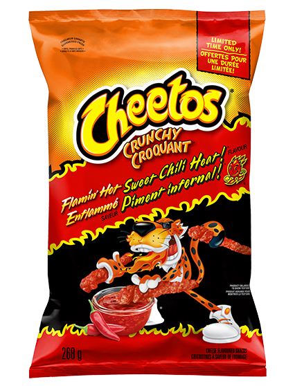 CHEETOS CRUNCHY<sup>®</sup> FLAMIN’ HOT<sup>®</sup> SWEET CHILI HEAT!<sup>®</sup> Flavour Cheese Flavoured Snacks