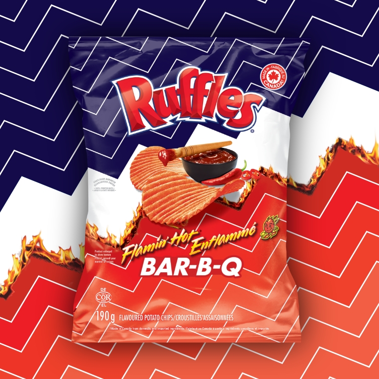 Ruffles - Ruffles Flamin' Hot Bar-B-Q  Flavoured Potato Chips