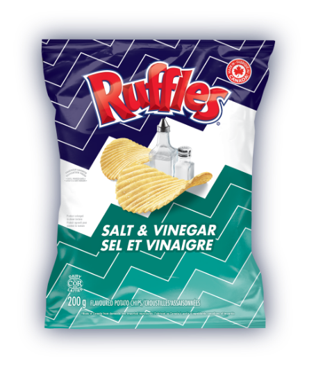 RUFFLES<sup>®</sup> Salt & Vinegar Flavoured Potato Chips