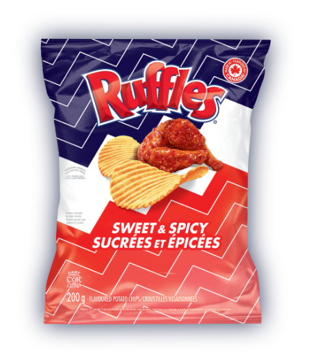 RUFFLES<sup>®</sup> Sweet & Spicy Flavoured Potato Chips