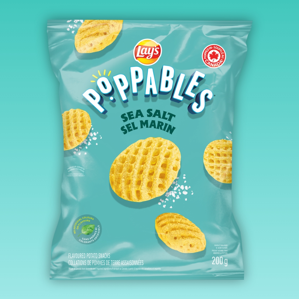 LAY'S POPPABLES<sup>®</sup> Légumes collations de pommes de terre et de légumes Sel marin